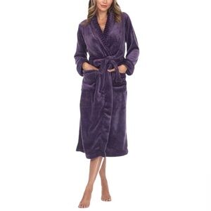 Carol Hochman Purple Cozy soft snuggly long robe Sz S